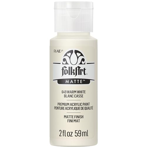 FolkArt Acryl-Bastelfarbe, Mattes Finish Acrylfarbe (57 ml), 649 Warmweiß, 2 FL Oz (Pack of 1), 2 von FolkArt