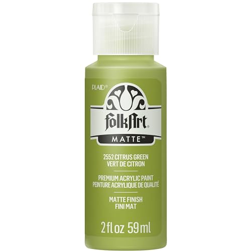 FolkArt Acryl-Bastelfarbe, 57 ml, Mattes Finish Acrylfarbe (2 oz), 2552 Zitrusgrün, Limettengrün, 2 FL oz, 2 von FolkArt