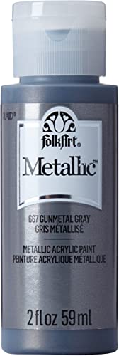 Folk Art Metallic Acrylfarbe in ausgewählten Farben, 667, Gunmetal Gray von FolkArt