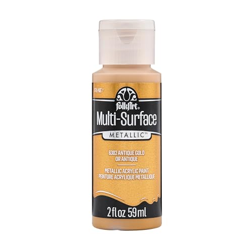 FolkArt 6302 Mehrflächiges Gold 57 g. Metallische Acrylfarbe für Verschiedene Oberflächen, acryl, goldfarben antik-optik, 59 ml (Pack of 1), 59 Milliliter von FolkArt