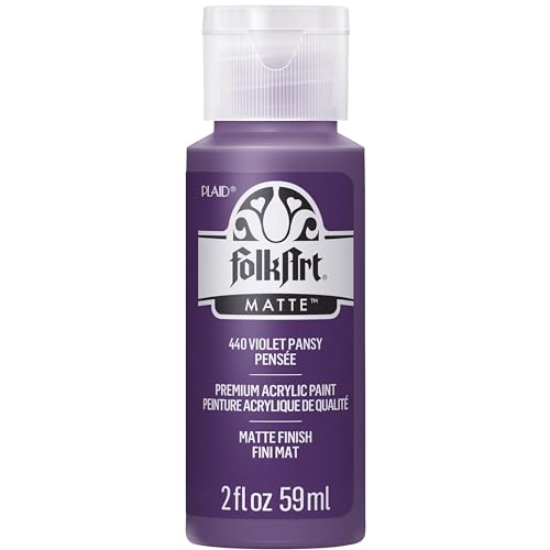 FolkArt Acrylfarbe in verschiedenen Farben (57 ml), 440, violette Stiefmütterchen von FolkArt