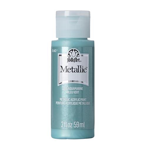 FolkArt Metallic Acrylfarbe in sortierten Farben, 655, Aquamarine FolkArt Metallic Acrylfarbe in sortierten Farben, 655, Aquamarine von FolkArt