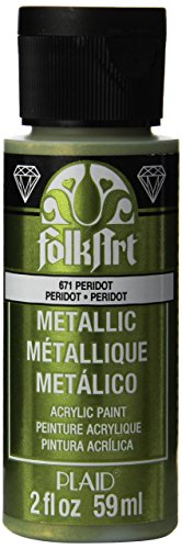 FolkArt Metallische Acrylfarbe in verschiedenen Farben (57 g), 6102, R2 Once Peridot von FolkArt