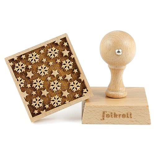 Folkroll Keksstempel Schneeflocken & Sterne, 55x55 mm, Cookiestempel, Backstempel, Keks, Stempel, Motiv, Buchenholz, 334829 Folkroll Keksstempel Schneeflocken & Sterne, 55x55 mm, Cookiestempel, Backstempel, Keks, Stempel, Motiv, Buchenholz, 334829 von Folkroll