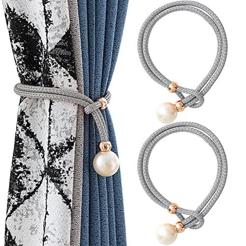 Folmywy 2er Set Graue Gardinenhalter mit Perlen Verstellbare Vorhanghalterung mit Ausziehschnur Dekorative Halter für Modernes Zuhause Büro Kinderzimmer Vorhänge im Boho-Stil Folmywy 2er Set Graue Gardinenhalter mit Perlen Verstellbare Vorhanghalterung mit Ausziehschnur Dekorative Halter für Modernes Zuhause Büro Kinderzimmer Vorhänge im Boho-Stil von Folmywy