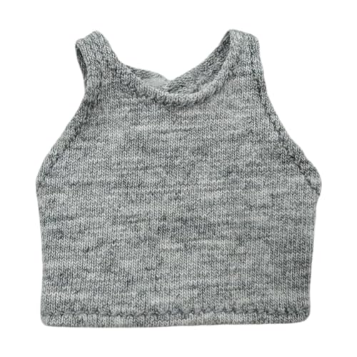 Folpus 1:12 Strickweste Puppenpullover Kleidung für DIY Top Dress up für 14cm Fashion Girl Actionfigur Puppe, Grau von Folpus