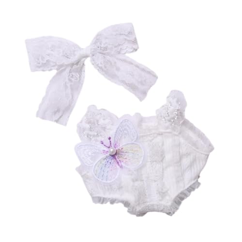 Folpus 2X 15 cm Puppenkleidung Anzug mit Bogenkopfschmuck, Kostüme Nette Kleidung Puppen-Rolbert Outifits für 4-6-6 8-10 Mädchen, Weiß Folpus 2X 15 cm Puppenkleidung Anzug mit Bogenkopfschmuck, Kostüme Nette Kleidung Puppen-Rolbert Outifits für 4-6-6 8-10 Mädchen, Weiß von Folpus