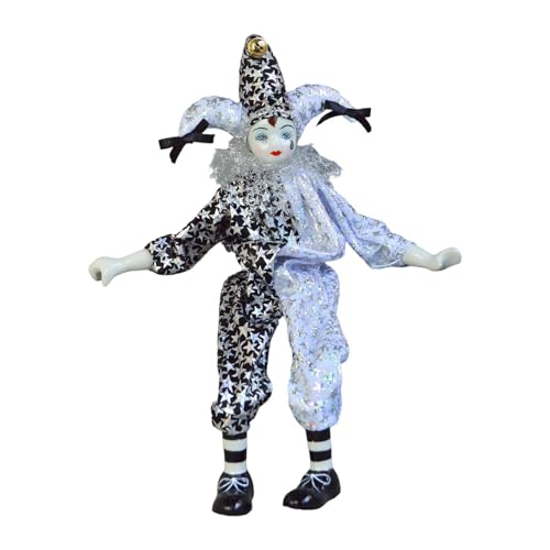 Folpus 38 cm Clownpuppe, Halloween-Ornament, Basteln, Heimdekoration, Clownfigur, Harlekinpuppe für Festival, Partygeschenk von Folpus
