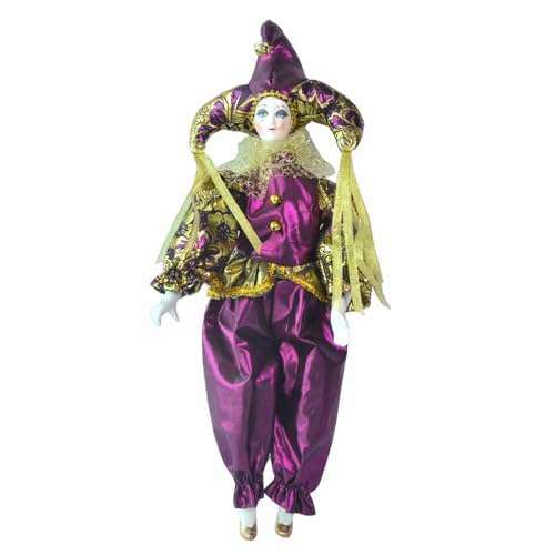 Folpus 45 cm Clown-Puppe, Harlekin-Puppe, Schreibtisch-, Tischdekoration, Ornament, Clown-Figur für Geburtstags-Souvenirs, Geschenk, Festival Folpus 45 cm Clown-Puppe, Harlekin-Puppe, Schreibtisch-, Tischdekoration, Ornament, Clown-Figur für Geburtstags-Souvenirs, Geschenk, Festival von Folpus