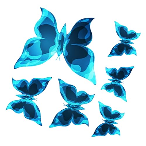 Folpus 6X Leuchtende Schmetterling Aufkleber Dekoration Glow in The Dark Decals Selbst Klebe Aufkleber für Spielzimmer, 10 cm X 10 cm von Folpus