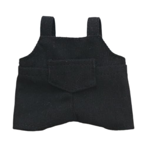 Folpus Mode Puppen Hosenträger Hose Miniatur Kleidung Handgemachte Kleidung Kostüm für 17cm Puppen, Schwarz von Folpus