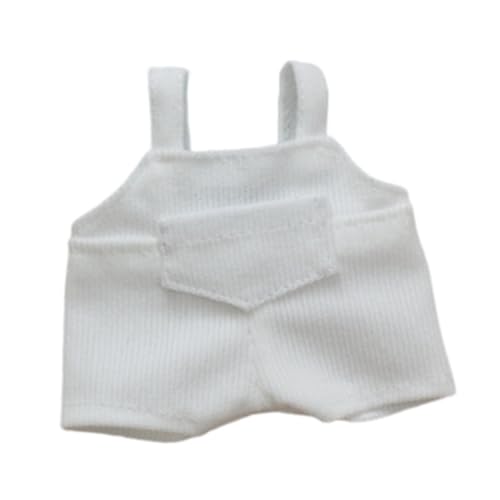 Folpus Mode Puppen Hosenträger Hose Miniatur Kleidung Handgemachte Kleidung Kostüm für 17cm Puppen, Weiß Folpus Mode Puppen Hosenträger Hose Miniatur Kleidung Handgemachte Kleidung Kostüm für 17cm Puppen, Weiß von Folpus