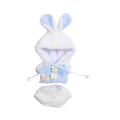 Folpus Puppenkleidung Anzug Hase Cartoon Ohren Kleidung Cosplay Stilvolle Geburtstagsgeschenke Outfits Set Anzieh für 15cm Puppen Zubehör, Blau Folpus Puppenkleidung Anzug Hase Cartoon Ohren Kleidung Cosplay Stilvolle Geburtstagsgeschenke Outfits Set Anzieh für 15cm Puppen Zubehör, Blau von Folpus