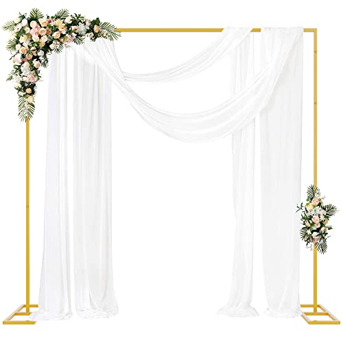 Fomcet 2,4 x 2,4 m Hochzeitsbogen Eckig Gold Einstellbar Hintergrundständer Metall Traubogen Hochzeit mit Basis Tragbar Rohr und Drapier für Geburtstags, Partys, Bankett Dekorationen Fomcet 2,4 x 2,4 m Hochzeitsbogen Eckig Gold Einstellbar Hintergrundständer Metall Traubogen Hochzeit mit Basis Tragbar Rohr und Drapier für Geburtstags, Partys, Bankett Dekorationen von Fomcet