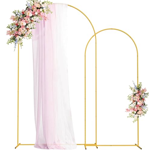 Fomcet Metall traubogen-Hintergrundständer, 2 Stück, goldfarben, Hochzeitsbogen ständer, 2,2 m & 1,8 m, gewölbter Hintergrundrahmen für Geburtstagsparty, Babyparty, Abschlussfeier, Dekoration Fomcet Metall traubogen-Hintergrundständer, 2 Stück, goldfarben, Hochzeitsbogen ständer, 2,2 m & 1,8 m, gewölbter Hintergrundrahmen für Geburtstagsparty, Babyparty, Abschlussfeier, Dekoration von Fomcet