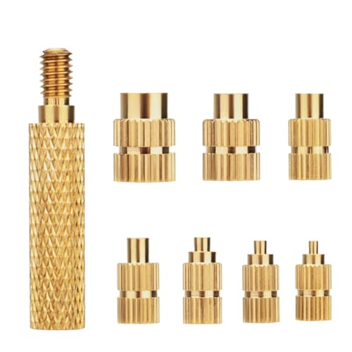 Fomiata Einschmelzhilfe Set, 8 Stück Einschmelzhilfe Lötkolben für M2/M2,5/M3/M4/M5/M6/M8 Einschmelzgewinde, Messing Lötspitzen/Einschmelzhilfen (Tip Change - 7 Sizes) von Fomiata
