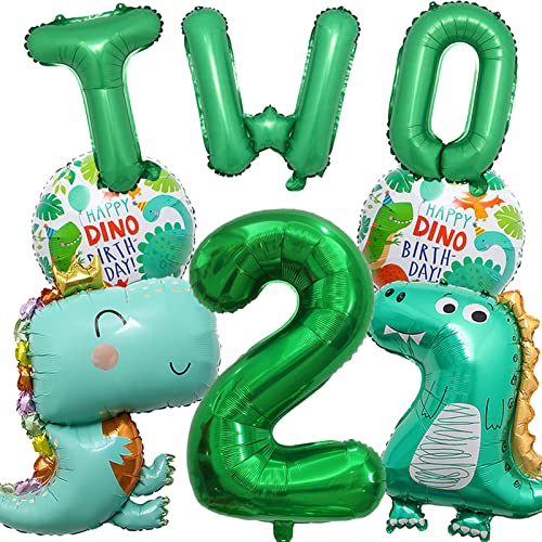Dinosaurier 2. Geburtstag Dekorationen Dinosaurier Luftballons Zwei Buchstaben Ballon Zahl 2 Ballon Dino Ballons für 2 Geburtstag Party Supplies von Fomoneyli