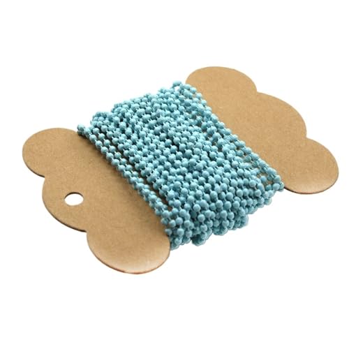 5 Meter/Los 2,4 Mm Kugel-Perlen-Halskettenkette Mit Verbindungsverschluss, Metall-Kugelperlenkette For Schlüsselanhänger, DIY-Halskette, Schmuckherstellung für Halsketten, Armbänder(Light blue) von FonHNDG