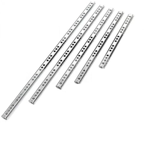 FonHNDG 1 Paar Schubladen-Kugelschienen aus Stahl, Schubladen-Kugelführung, Zwei Abschnitte, 17 mm breit, Stahlfalte, Möbelbeschläge für Schränke, Garderobenschränke(278mm) von FonHNDG