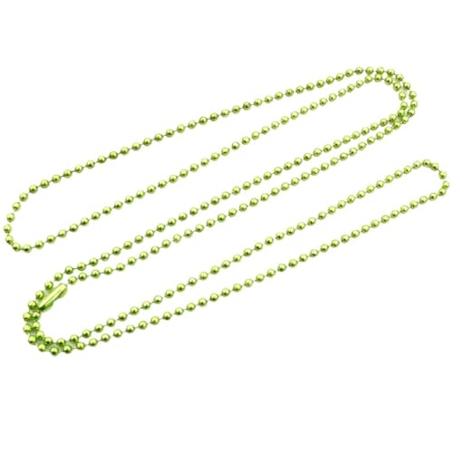 FonHNDG 10 Stück 1,5 2,0 2,4 mm Länge 65 cm Kugelperlen Kette Halskette Perlenverbinder for Charms Basistablett für Halsketten, Armbänder(Green Blue,2.4 mm) von FonHNDG