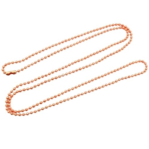 FonHNDG 10 Stück 1,5 2,0 2,4 mm Länge 65 cm Kugelperlen Kette Halskette Perlenverbinder for Charms Basistablett für Halsketten, Armbänder(Orange,1.5 mm) von FonHNDG