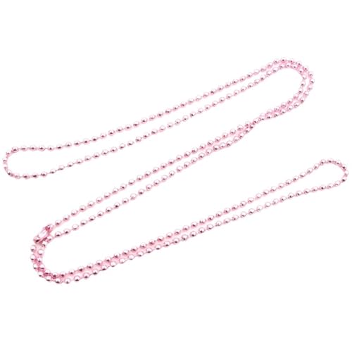 FonHNDG 10 Stück 1,5 2,0 2,4 mm Länge 65 cm Kugelperlen Kette Halskette Perlenverbinder for Charms Basistablett für Halsketten, Armbänder(Pink,2.0 mm) von FonHNDG