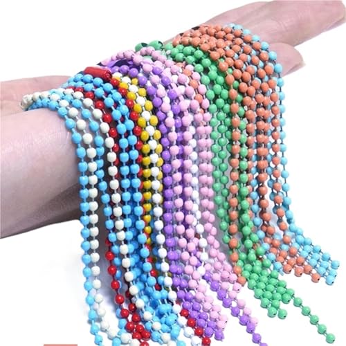 FonHNDG 100 Stück Bunte Perlenketten, Metallkugel-Perlen-Kette, Schlüsselanhänger for Heimwerker für Halsketten, Armbänder FonHNDG 100 Stück Bunte Perlenketten, Metallkugel-Perlen-Kette, Schlüsselanhänger for Heimwerker für Halsketten, Armbänder von FonHNDG