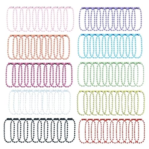 FonHNDG 100 Stück runde Perlen-Gliederkette for Schlüsselanhänger, Metallkugel-Perlenketten, Bunte Perlenketten for Schlüsselanhänger für Halsketten, Armbänder FonHNDG 100 Stück runde Perlen-Gliederkette for Schlüsselanhänger, Metallkugel-Perlenketten, Bunte Perlenketten for Schlüsselanhänger für Halsketten, Armbänder von FonHNDG