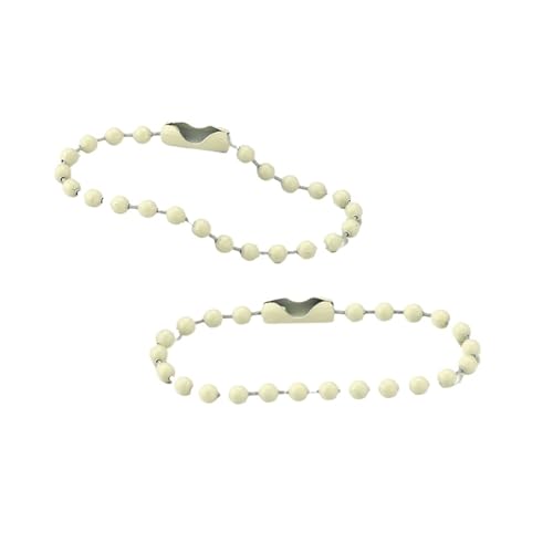 FonHNDG 100 Teile/los 10 cm Eisen Bunte Kugelkette Passt Schlüsselanhänger Schlüsselanhänger Puppen Label Hand Tag Stecker DIY Schmuck Machen für Halsketten, Armbänder(Beige Yellow,10cm) von FonHNDG