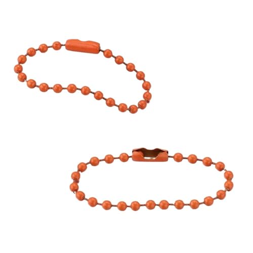 FonHNDG 100 Teile/los 10 cm Eisen Bunte Kugelkette Passt Schlüsselanhänger Schlüsselanhänger Puppen Label Hand Tag Stecker DIY Schmuck Machen für Halsketten, Armbänder(Dark orange,12cm) von FonHNDG