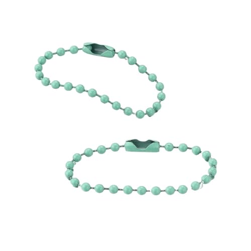 FonHNDG 100 Teile/los 10 cm Eisen Bunte Kugelkette Passt Schlüsselanhänger Schlüsselanhänger Puppen Label Hand Tag Stecker DIY Schmuck Machen für Halsketten, Armbänder(Green 1,12cm) von FonHNDG