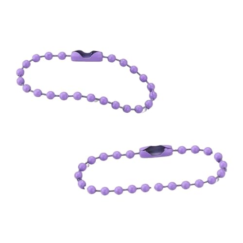 FonHNDG 100 Teile/los 10 cm Eisen Bunte Kugelkette Passt Schlüsselanhänger Schlüsselanhänger Puppen Label Hand Tag Stecker DIY Schmuck Machen für Halsketten, Armbänder(Light Purple,12cm) von FonHNDG