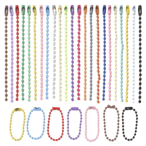 FonHNDG 100 Teile/los 10 cm Eisen Bunte Kugelkette Passt Schlüsselanhänger Schlüsselanhänger Puppen Label Hand Tag Stecker DIY Schmuck Machen für Halsketten, Armbänder(Mixed,12cm) von FonHNDG