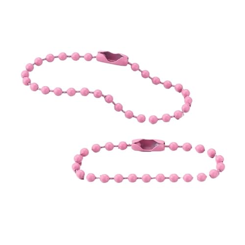 FonHNDG 100 Teile/los 10 cm Eisen Bunte Kugelkette Passt Schlüsselanhänger Schlüsselanhänger Puppen Label Hand Tag Stecker DIY Schmuck Machen für Halsketten, Armbänder(Pink,10cm) von FonHNDG