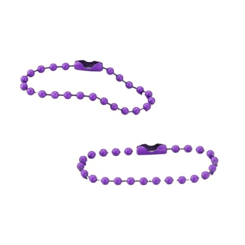 FonHNDG 100 Teile/los 10 cm Eisen Bunte Kugelkette Passt Schlüsselanhänger Schlüsselanhänger Puppen Label Hand Tag Stecker DIY Schmuck Machen für Halsketten, Armbänder(Purple,10cm) von FonHNDG