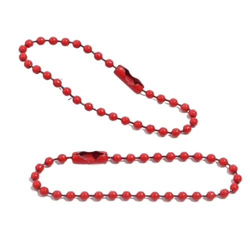 FonHNDG 100 Teile/los 10 cm Eisen Bunte Kugelkette Passt Schlüsselanhänger Schlüsselanhänger Puppen Label Hand Tag Stecker DIY Schmuck Machen für Halsketten, Armbänder(Red,10cm) von FonHNDG