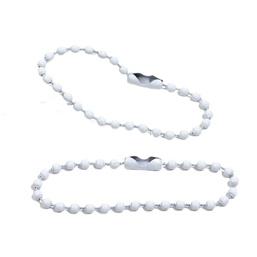 FonHNDG 100 Teile/los 10 cm Eisen Bunte Kugelkette Passt Schlüsselanhänger Schlüsselanhänger Puppen Label Hand Tag Stecker DIY Schmuck Machen für Halsketten, Armbänder(White,10cm) von FonHNDG