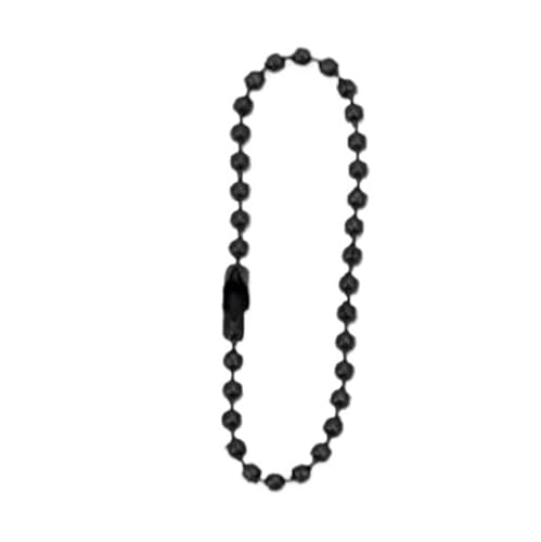 FonHNDG 20/50 Stück runde Kugelperlenketten 12 cm 15 cm Länge Erkennungsmarkenketten mit Stecker for DIY-Anhänger-Schmuckzubehör für Halsketten, Armbänder(Black,12cm 20pcs) von FonHNDG