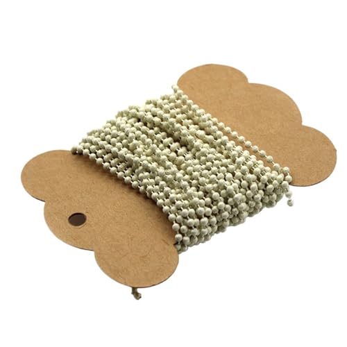 FonHNDG 5 Meter/Los 2,4 Mm Kugel-Perlen-Halskettenkette Mit Verbindungsverschluss, Metall-Kugelperlenkette for Schlüsselanhänger, DIY-Halskette, Schmuckherstellung für Halsketten, Armbänder(Beige) FonHNDG 5 Meter/Los 2,4 Mm Kugel-Perlen-Halskettenkette Mit Verbindungsverschluss, Metall-Kugelperlenkette for Schlüsselanhänger, DIY-Halskette, Schmuckherstellung für Halsketten, Armbänder(Beige) von FonHNDG