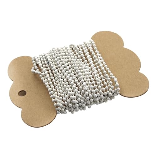 FonHNDG 5 Meter/Los 2,4 Mm Kugel-Perlen-Halskettenkette Mit Verbindungsverschluss, Metall-Kugelperlenkette for Schlüsselanhänger, DIY-Halskette, Schmuckherstellung für Halsketten, Armbänder(White) FonHNDG 5 Meter/Los 2,4 Mm Kugel-Perlen-Halskettenkette Mit Verbindungsverschluss, Metall-Kugelperlenkette for Schlüsselanhänger, DIY-Halskette, Schmuckherstellung für Halsketten, Armbänder(White) von FonHNDG