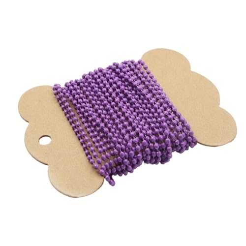 FonHNDG 5 Meter/Los 2,4 Mm Kugel-Perlen-Halskettenkette Mit Verbindungsverschluss, Metall-Kugelperlenkette for Schlüsselanhänger, DIY-Halskette, Schmuckherstellung für Halsketten, Armbänder(Purple) von FonHNDG