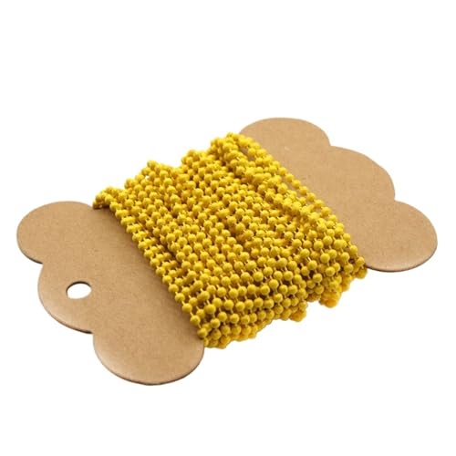 FonHNDG 5 Meter/Los 2,4 Mm Kugel-Perlen-Halskettenkette Mit Verbindungsverschluss, Metall-Kugelperlenkette for Schlüsselanhänger, DIY-Halskette, Schmuckherstellung für Halsketten, Armbänder(Yellow) von FonHNDG