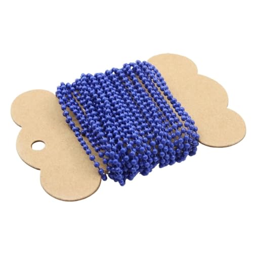 FonHNDG 5 Meter/Los 2,4 Mm Kugel-Perlen-Halskettenkette Mit Verbindungsverschluss, Metall-Kugelperlenkette for Schlüsselanhänger, DIY-Halskette, Schmuckherstellung für Halsketten, Armbänder(Blue) von FonHNDG
