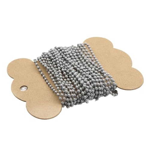 FonHNDG 5 Meter/Los 2,4 Mm Kugel-Perlen-Halskettenkette Mit Verbindungsverschluss, Metall-Kugelperlenkette for Schlüsselanhänger, DIY-Halskette, Schmuckherstellung für Halsketten, Armbänder(Gray) von FonHNDG