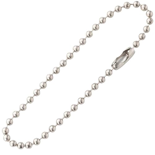 FonHNDG 50 Stück 2,4 mm Edelstahl-Kugelperlen, verstellbare Halsketten-Verlängerungskette, DIY-Schlüsselanhänger, Anhänger, Schmuckherstellung, Zubehör für Halsketten, Armbänder(20cm) von FonHNDG