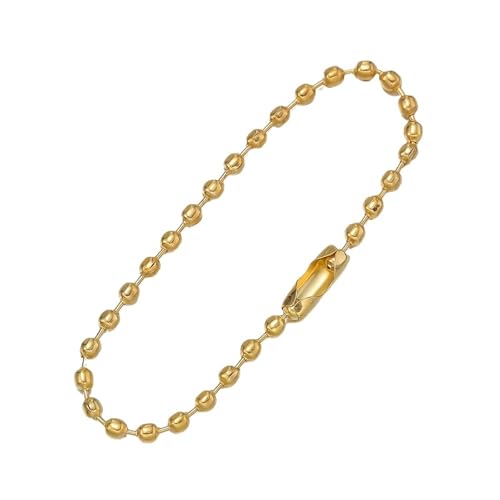 FonHNDG 50 Teile/los 11-12 cm Länge Kugel Perlen Ketten Passt Schlüssel Kette Hand Tag Stecker for DIY Anhänger Schmuck Machen Zubehör für Halsketten, Armbänder(Gold) von FonHNDG