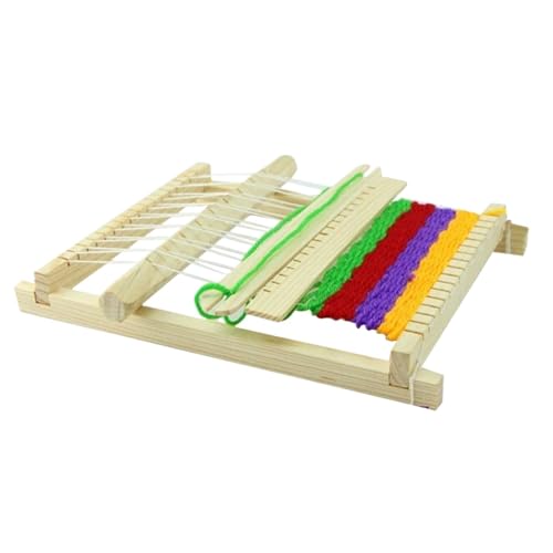 FonHNDG Großes Webstuhl-Set for Anfänger mit Ständer, Wandteppich, handgefertigt, gewebt, Wandkunst, Webstuhl, Webrahmen, Webstuhl, Weben, Strickwerkzeuge für Kissen, Wandteppich(Small Size Wood) von FonHNDG