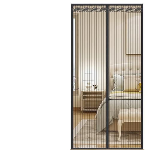 FonHNDG Magnetische Fliegengittertür Haustierfreundliches Türgitter Magnetverschluss Magnetisches Fliegengittertürnetz für Innenhof, Küche(Black,W 90cm x H 200cm) von FonHNDG