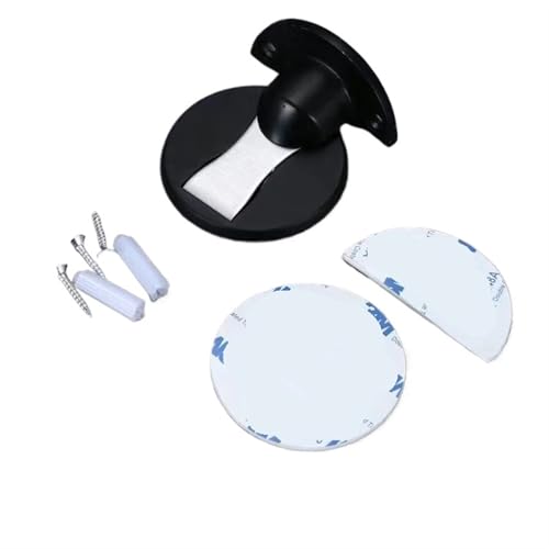 FonHNDG Magnetische Türstopper, Türpuffer, versteckte Halter, fangen den Boden, nagelfreier Türstopper, Möbelbeschläge für Wohngebäude, Bodenbeläge(Black) von FonHNDG