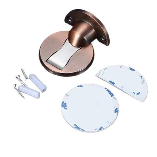 FonHNDG Magnetische Türstopper, Türpuffer, versteckte Halter, fangen den Boden, nagelfreier Türstopper, Möbelbeschläge für Wohngebäude, Bodenbeläge(Red Bronze) von FonHNDG